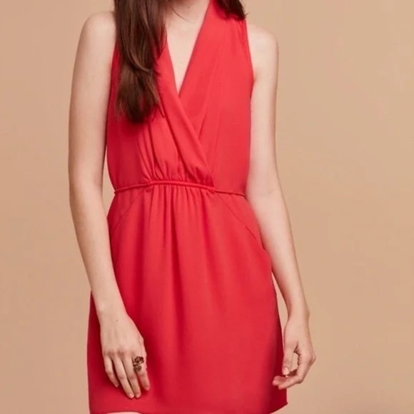 Wilfred| Aritzia| ‘Sabine’ Vivid Red Sleeveless Mini Dress Sz S - Picture 1 of 7